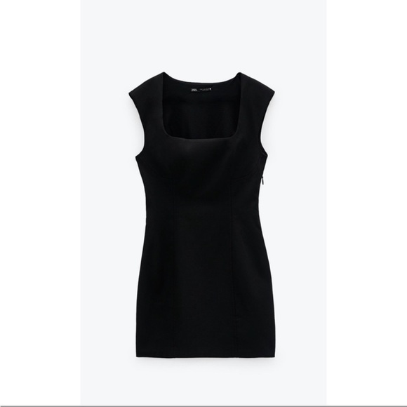 Zara fitted black mini dress sleeveless - Picture 1 of 4